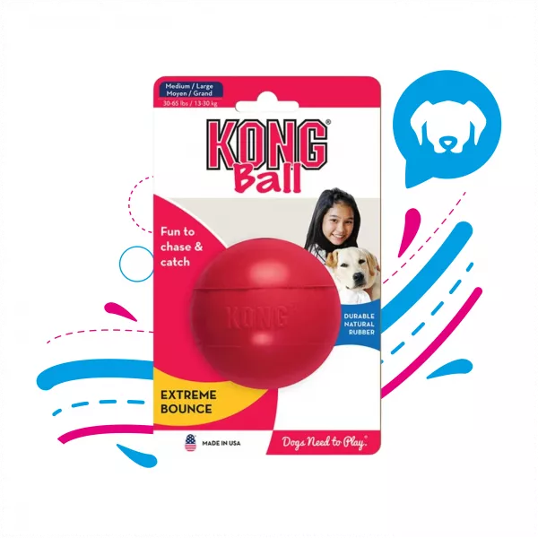 KONG PERRO CAUCHO PELOTA MEDIUM-LARGE KB1 KO