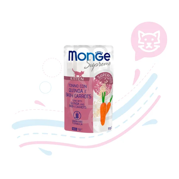 MONGE CAT KITTEN TUN/QUIN/CARROT X 80 GR