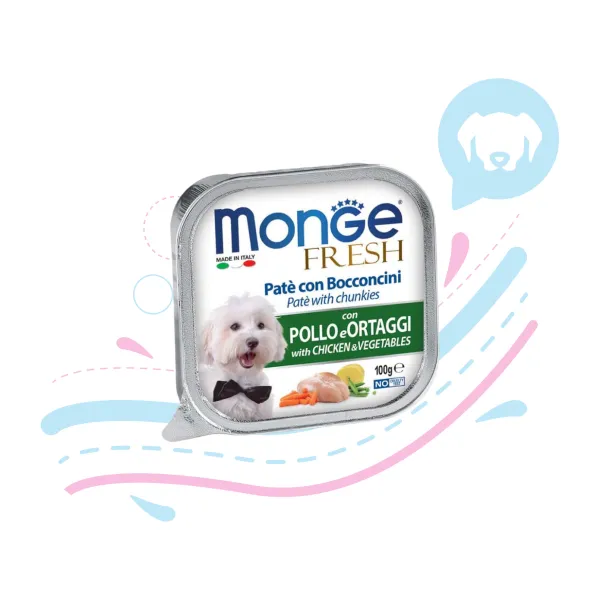 MONGE FRESH X 100 GR POLLO Y VERDURA