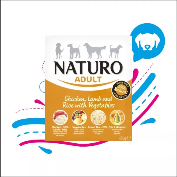 NATURO BANDEJA DOG CHICKEN-LAMB&VEG X400G (4307)