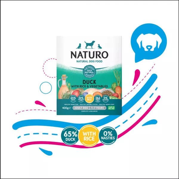 NATURO BANDEJA DOG DUCK-RICE&VEG X400GR (4107)