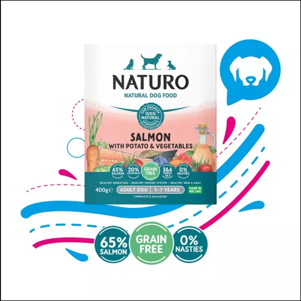 NATURO BANDEJA DOG SALMON-POTATO&VEG X400GR(4707)
