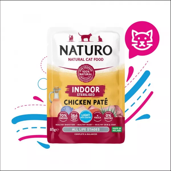 NATURO CAT POUCHE CHICKEN PATE X 85G (0212)