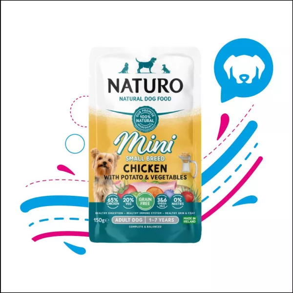 NATURO POUCHE ADULTO MINI-CHICKEN X150G (0108)