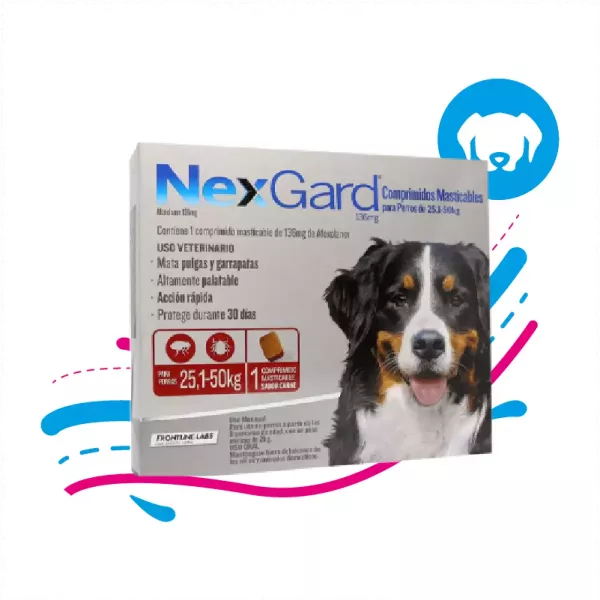 NEXGARD 25.1-50 KG x1 PASTILLA (ROJO)