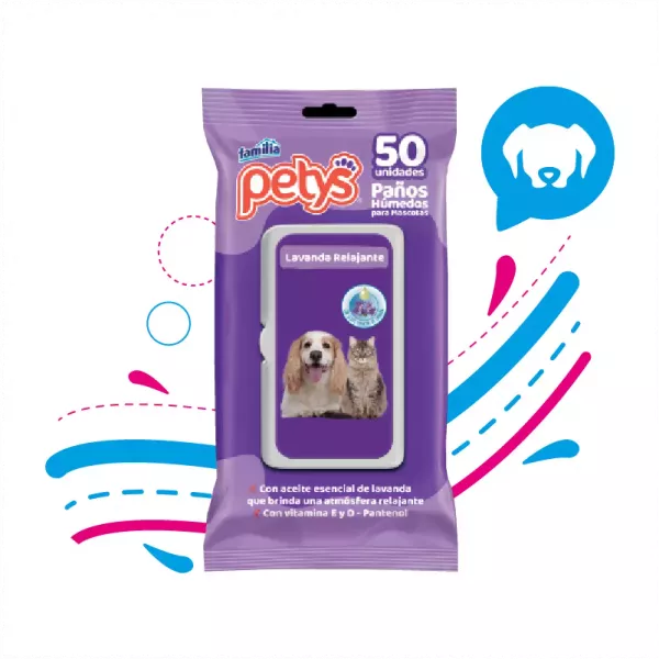 PETYS PAÑOS HÚMEDOS LAVANDA X 50 UND