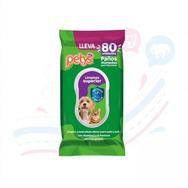 PETYS PAÑOS HUMEDOS LIMPIEZA SUPERIOR X 80