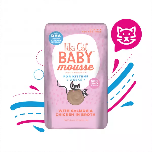 POUCH TIKI CAT BABY MOUSSE-SALMON  68GR 48026
