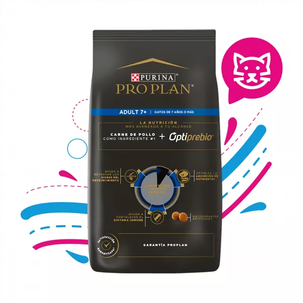 PROPLAN CAT ADULTO DE 7 +  AÑOS -  3 KG