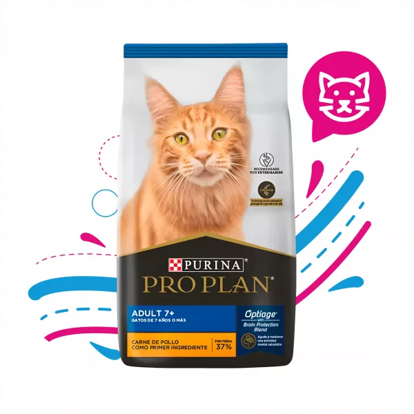 PROPLAN CAT ADULTO DE 7 +  AÑOS -  3 KG