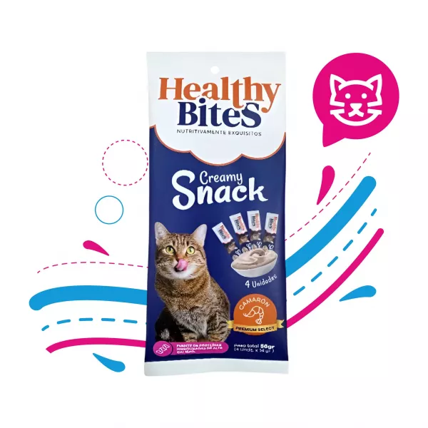 SNACK CREMOSO PARA GATO HEALTHY BITES CAMARON X 56 GRS