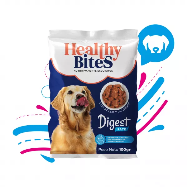 SNACK HÚMEDO PARA PERRO HEALTHY BITES PATÉ DIGEST 100GR