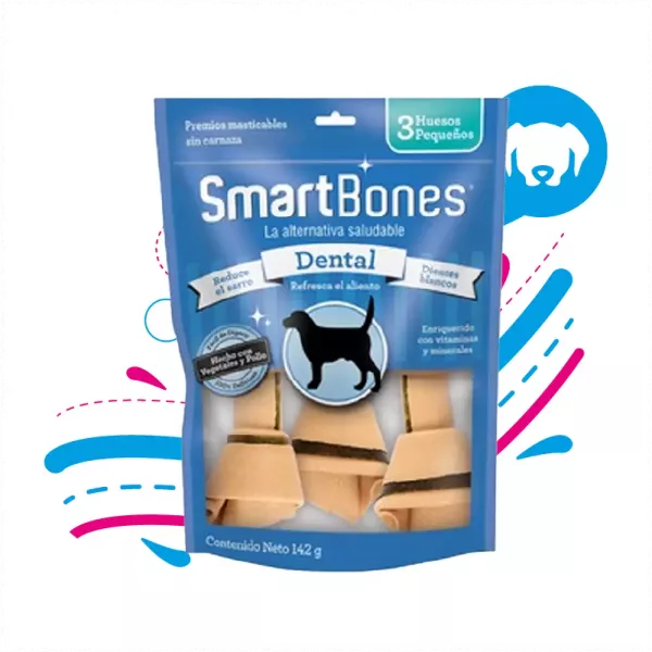 SNACK PARA PERRO PEQUEÑO SMARTBONES DENTAL 3 UND