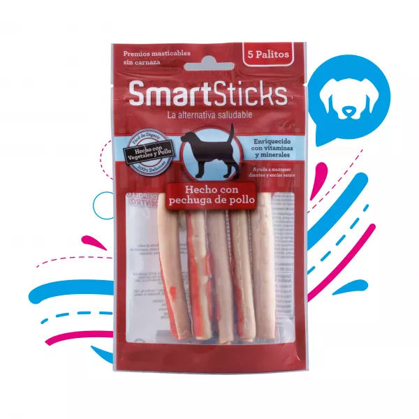 SNACK PARA PERRO SMARTSTICKS POLLO 5 UND