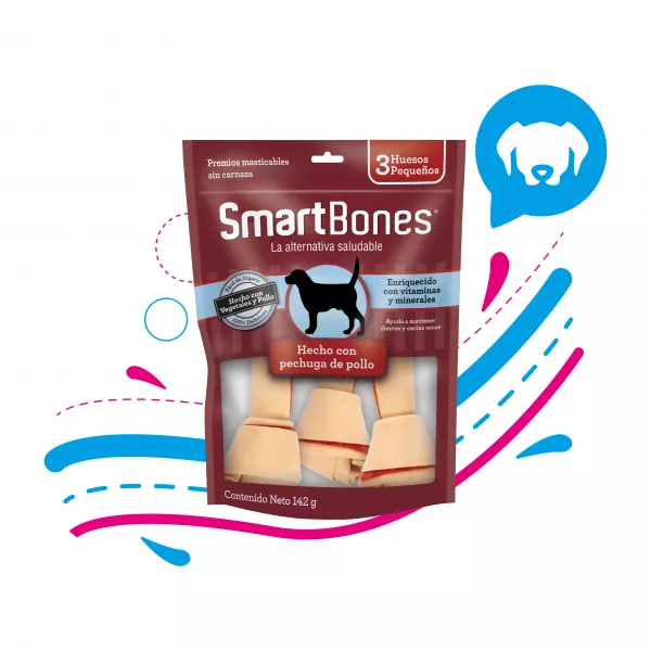 SNACK PARA PERROS PEQUEÑOS SMARTBONES POLLO PAQUETE 3 UND