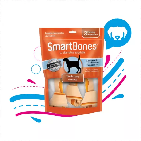 SNACK PARA PERROS PEQUEÑOS SMARTBONES SWEET POTATO 3 UND