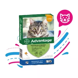 ADVANTAGE ANTIPULGAS PARA GATOS  (HASTA 4 Kg) PIPETA X 0.4 ML.