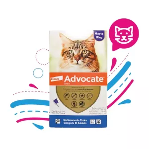 ADVOCATE ANTIPARASITARIO GATOS  (HASTA 8 Kg) X 0.8 ML.