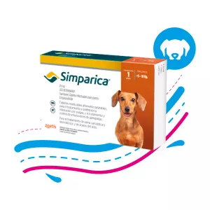 ANTIPARASITARIO EXTERNO PARA PERRO SIMPARICA CAJA 1 TABLETA 20 MG