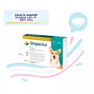 ANTIPARASITARIO EXTERNO PARA PERRO SIMPARICA CAJA x1 PASTILLA  40 MG