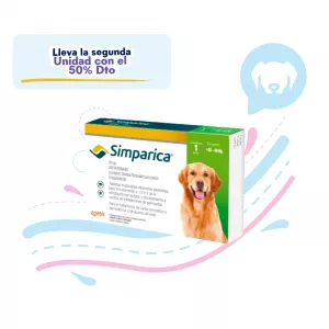 ANTIPARASITARIO EXTERNO PARA PERRO SIMPARICA CAJA X1 PASTILLA 80MG