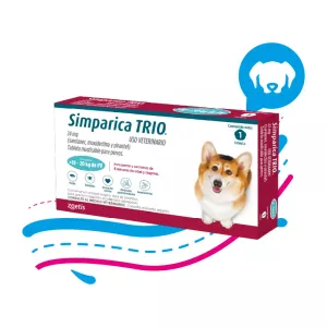 ANTIPARASITARIO EXTERNO PARA PERRO SIMPARICA TRIO 24MG