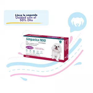 ANTIPARASITARIO INTERNO Y EXTERNO PARA PERRO SIMPARICA TRIO 6Mg