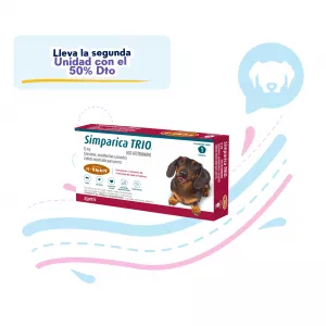 ANTIPARASITARIO INTERNO Y EXTERNO PARA PERROS SIMPARICA TRIO 12MG