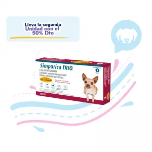 ANTIPARASITARIO INTERNO Y EXTERNO PARA PERROS SIMPARICA TRIO 3MG