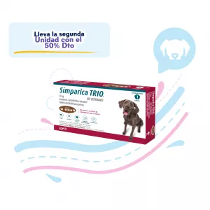 ANTIPARASITARIO INTERNO Y EXTERNO PARA PERROS SIMPARICA TRIO 72MG