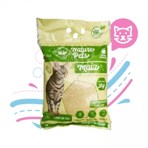 ARENA DE MAIZ AROMA MANZANA NATURE PETS X 3 KG