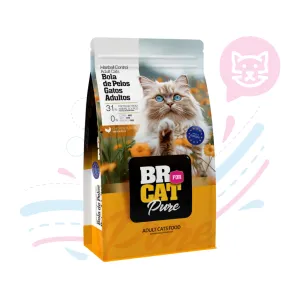BR FOR CAT PURE GATO ADULTO BOLA DE PELOS X 3 KG
