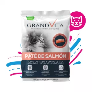 COMIDA HÚMEDA PARA GATO GRAND VITA PATÉ SALMÓN 100 GR