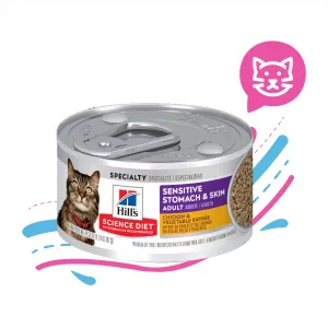 COMIDA HUMEDA PARA GATO HILLS ESTOMAGO Y PIEN SENSIBLE X 2.9 OZ.