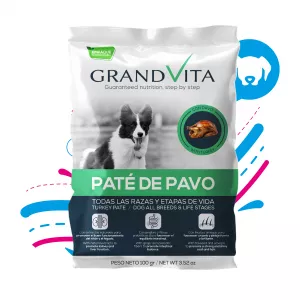 COMIDA HÚMEDA PARA PERRO GRAND VITA PATÉ PAVO 100 GR