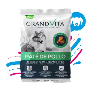 COMIDA HÚMEDA PARA PERRO GRAND VITA PATÉ POLLO 100 GR