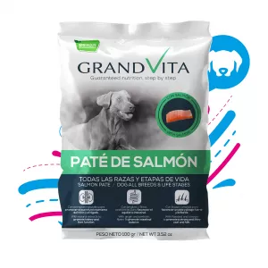 COMIDA HÚMEDA PARA PERRO GRAND VITA PATÉ SALMÓN 100 GR