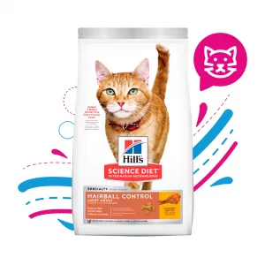 COMIDA PARA GATO HILLS ADULTO HAIRBALL LIGHT POLLO X 7 LB 8882