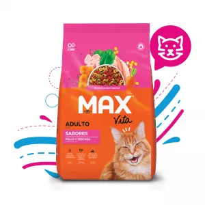 COMIDA PARA GATO MAX VITA SABORES POLLO Y PEZ