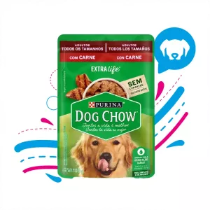 DOG CHOW POUCHE ADULTO TODOS LOS TAMAÑOS CARNE 100 GR