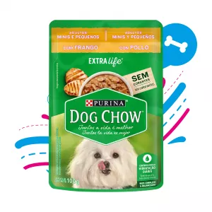 DOG CHOW POUCHE ADULTOS MINIS Y PEQUEÑOS POLLO 100 GR