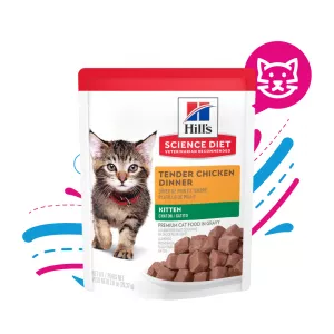 HILLS POUCHE KITTEN TENDER CHICKEN X 79 GRS