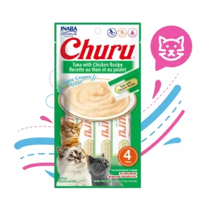 INABA CAT SNACK CHURU 4PIEZAS ATUN POLLO (USA602A)