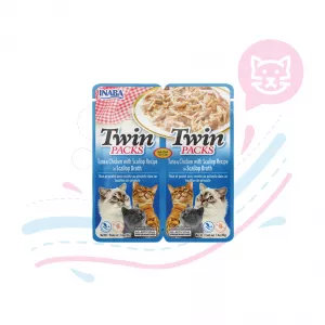 INABA CAT TWIN PACKS TUNA CHICKEN SCALLOP USA803