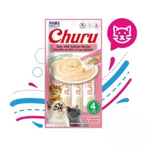 INABA SNACK CHURU 4 PIEZAS - TUNA Y SALMON 606A