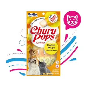 INABA SNACK CHURU POPS 4 PIEZAS POLLO 60 GR USA712A IN