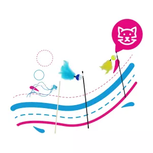 JUGUETE VARA PLUMA GATO IMPORTADA SURTIDOS