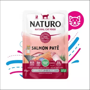 NATURO CAT POUCHE SALMON PATE X 85G (0312)