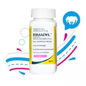 RIMADYL ANTIINFLAMATORIO PERRO 75MG X TABLETA