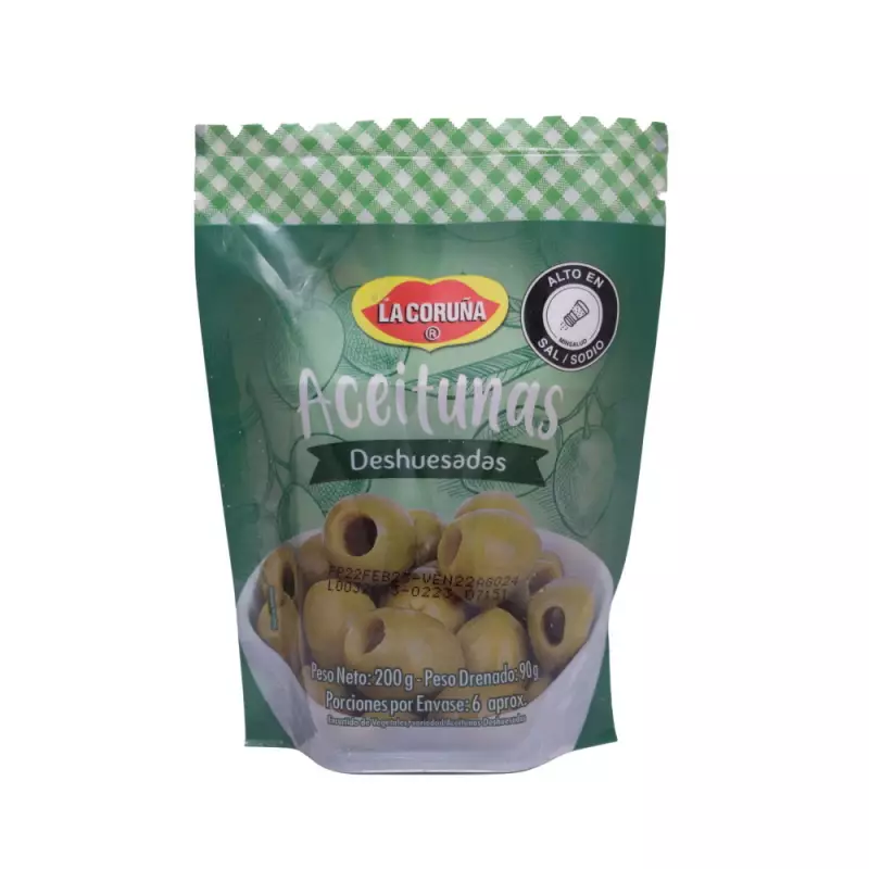 Green Pitted Olives Doy Pack  7 oz